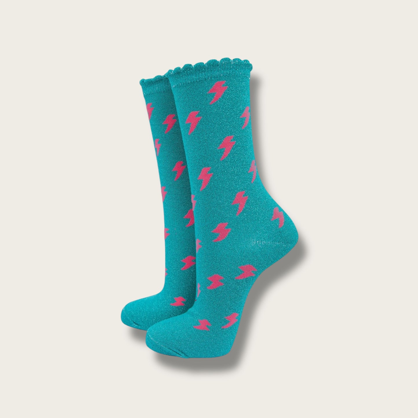 Lightning Bolt Blue Aqua Women’s Socks