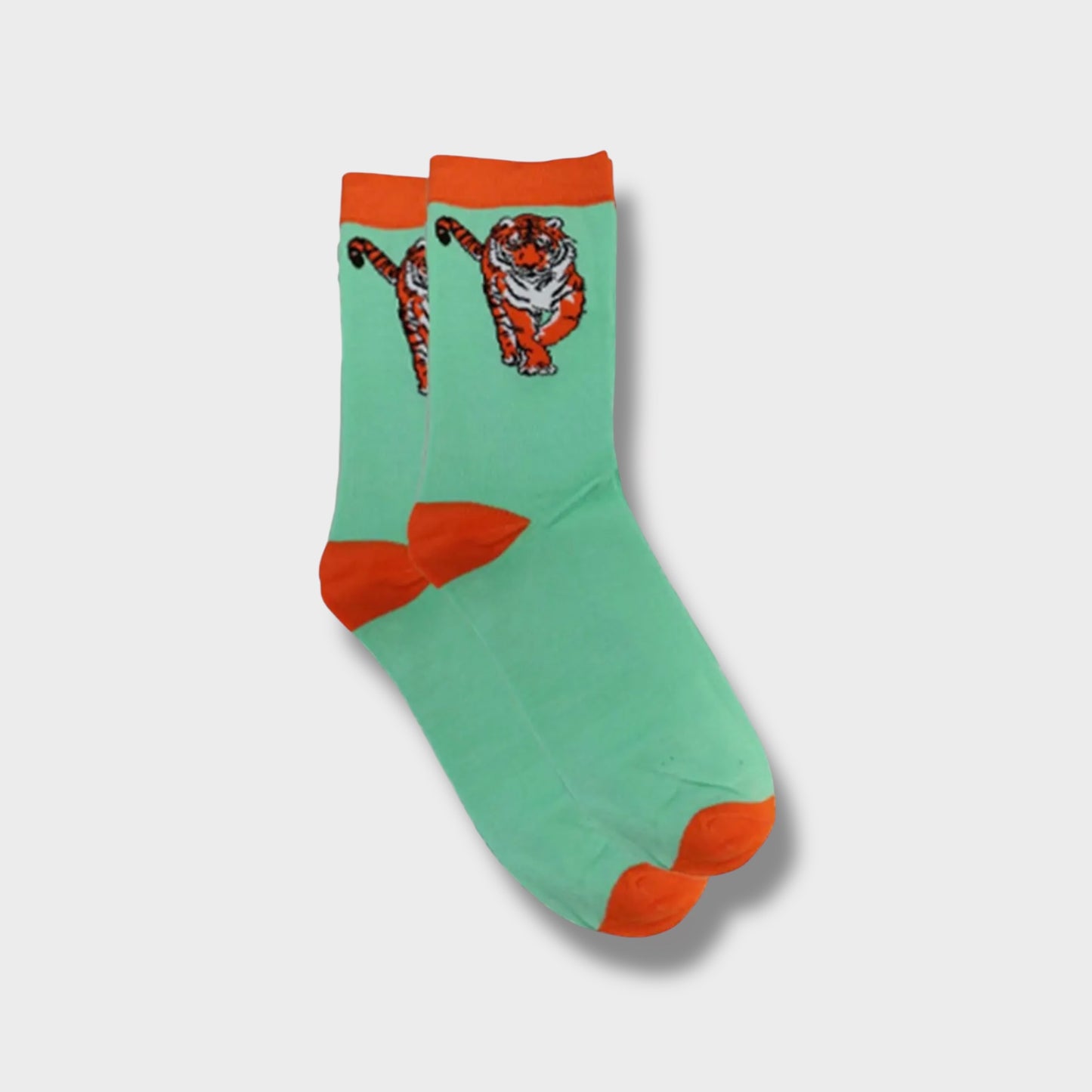 Men's Bamboo Socks - Green, Tiger