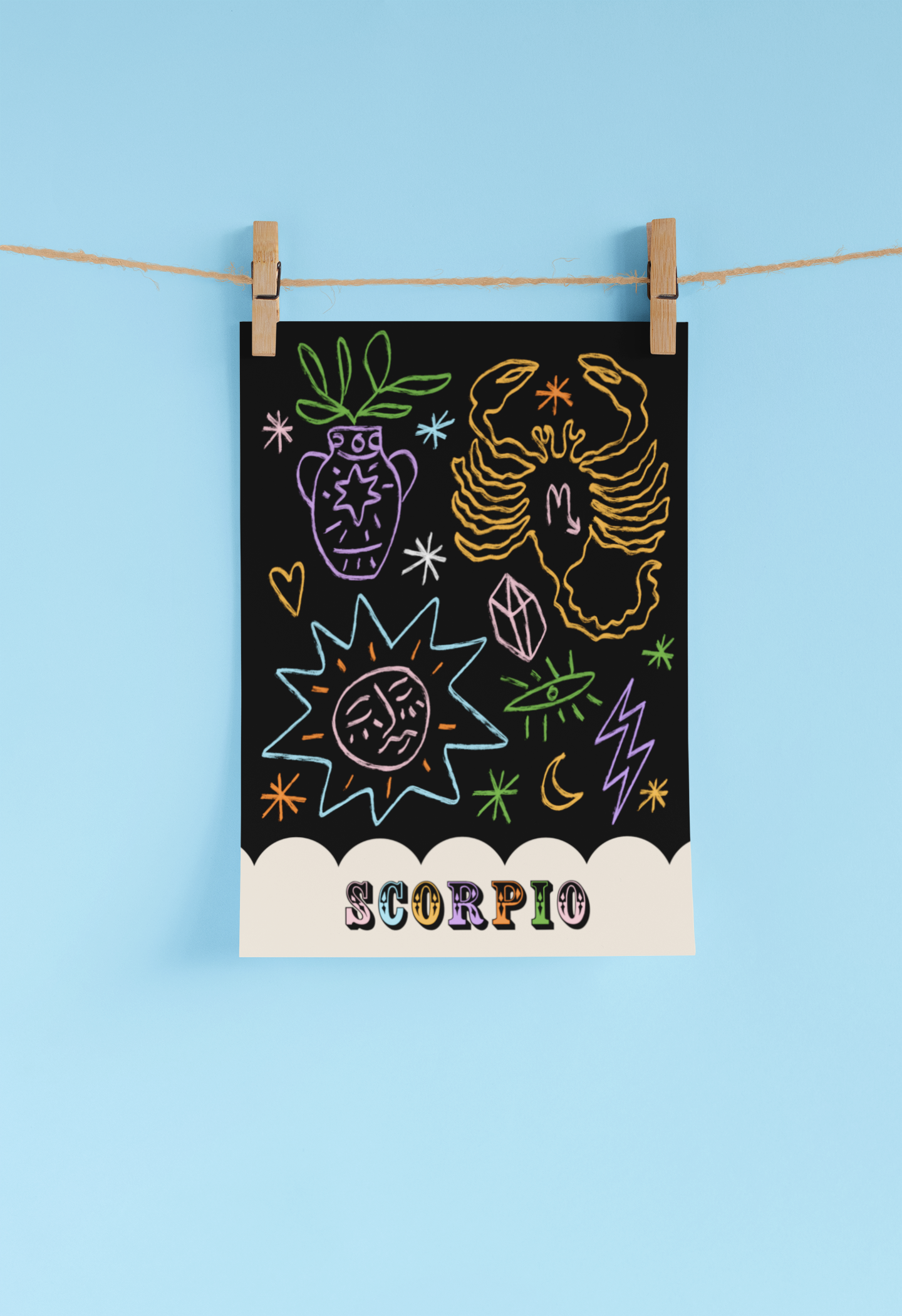 Scorpio Zodiac Print A4