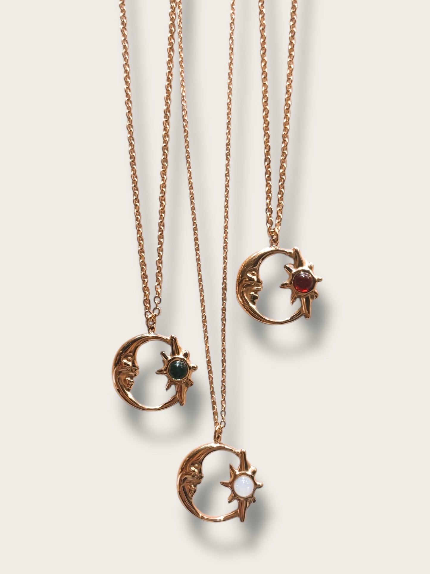 Crescent Moon 18k Gold Plated Necklace