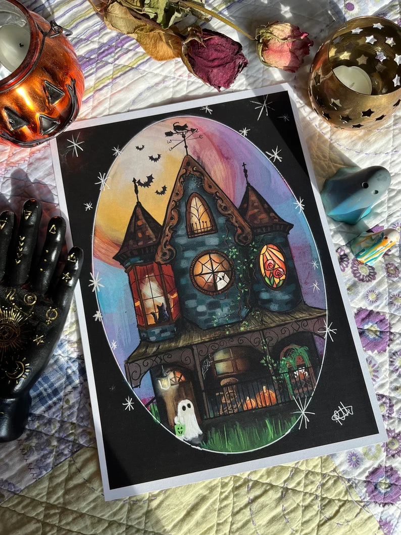 Haunted House A4 Print