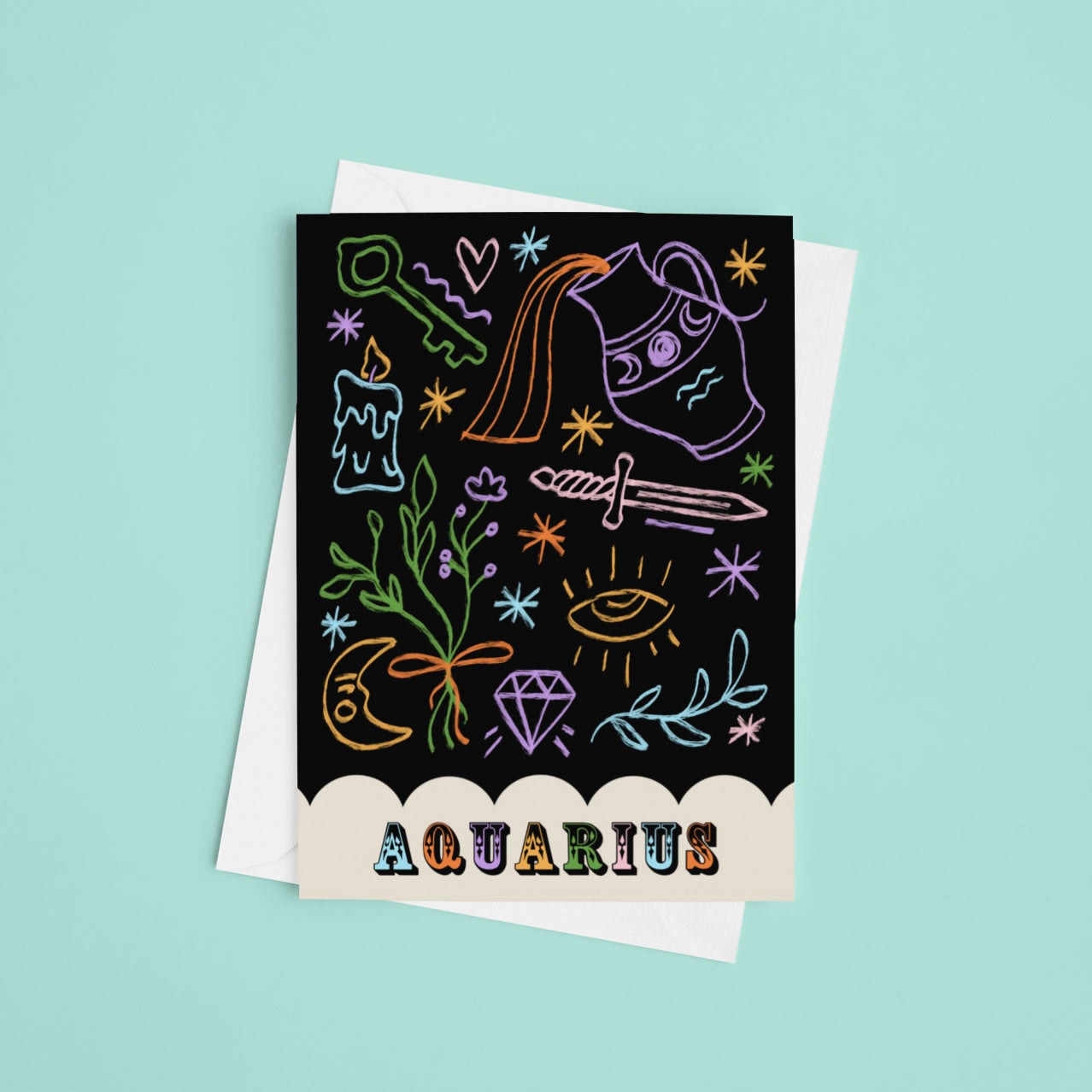 Aquarius Zodiac Greeting Card