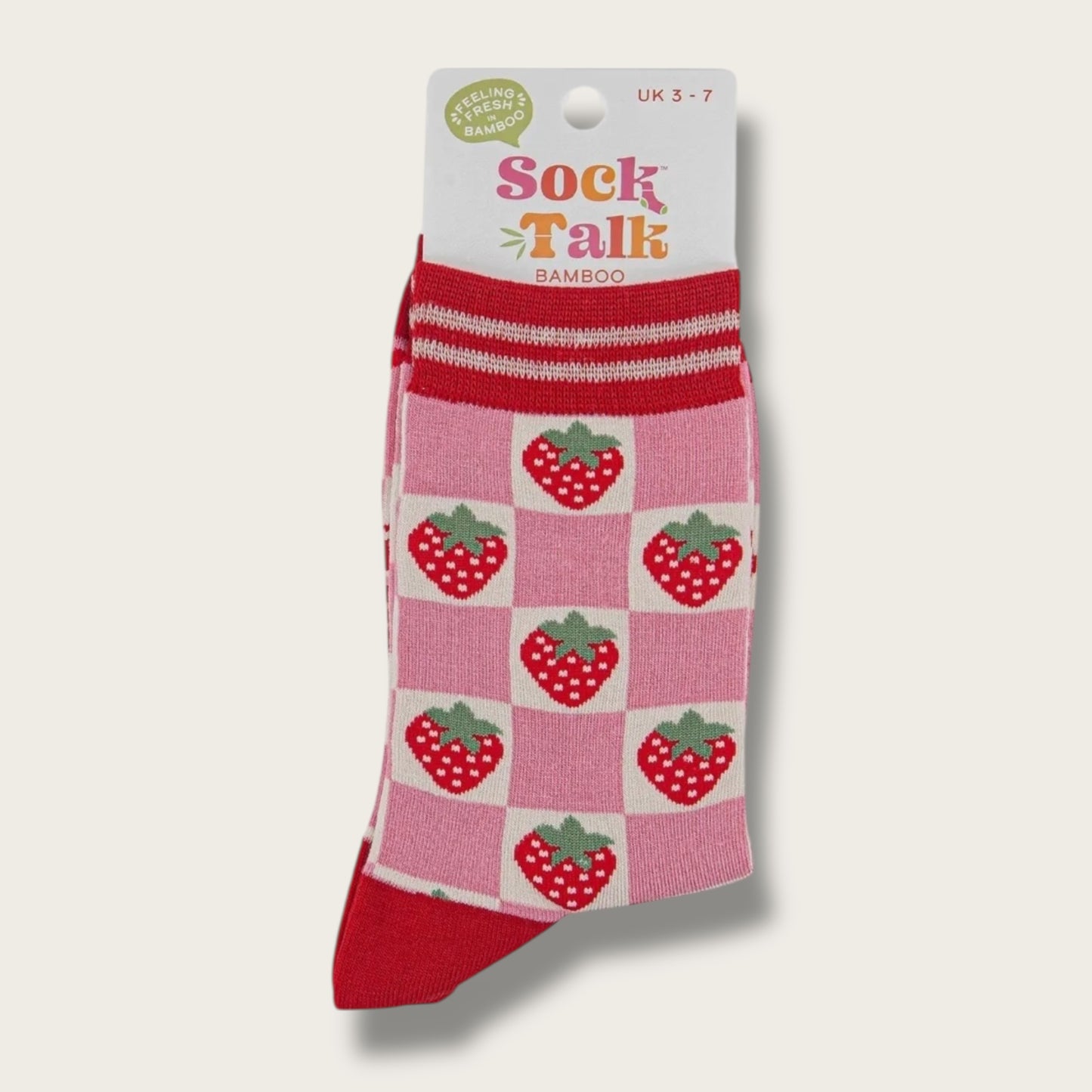 Women’s Socks Strawberry Checkerboard