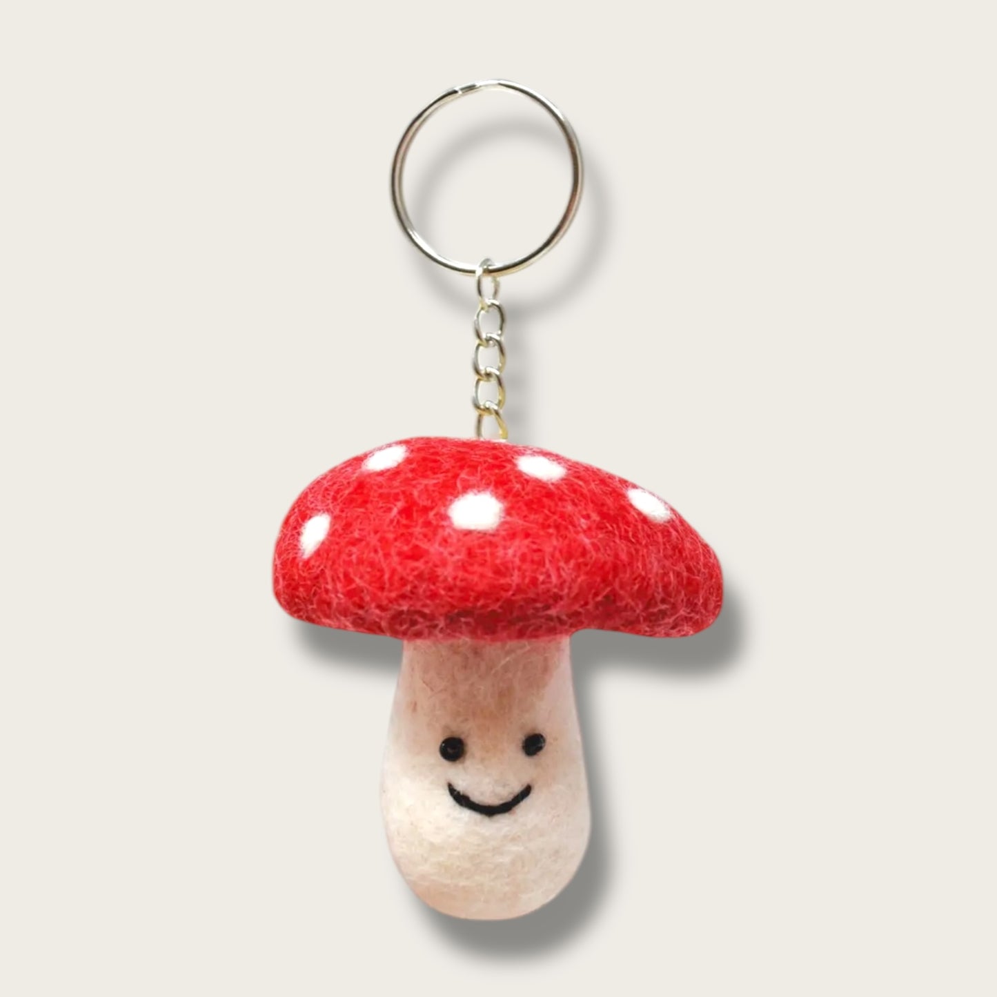 Toadstool Handmade Felt Keychain