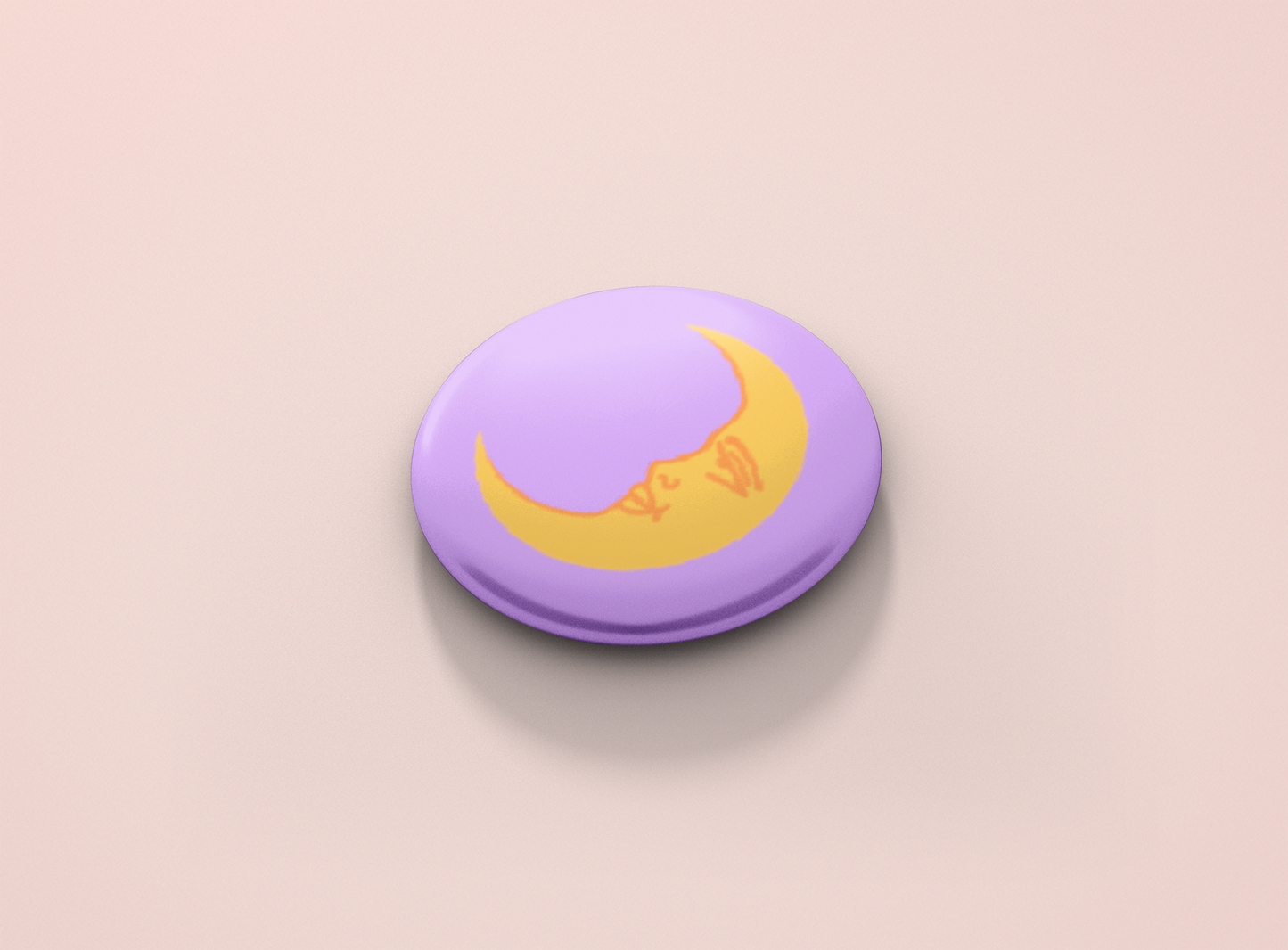 Moon - Purple Button Badge
