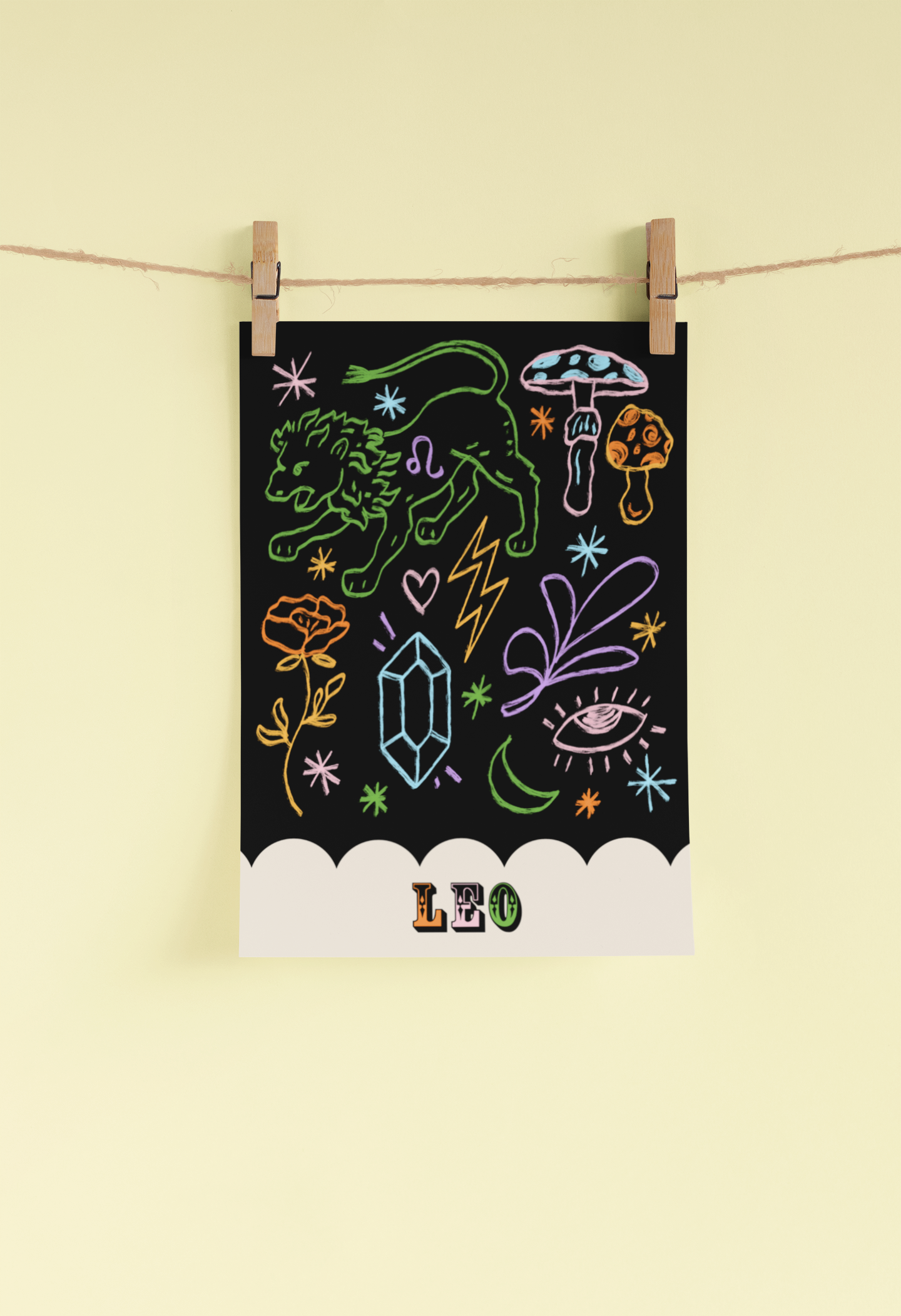 Leo Zodiac Print A4