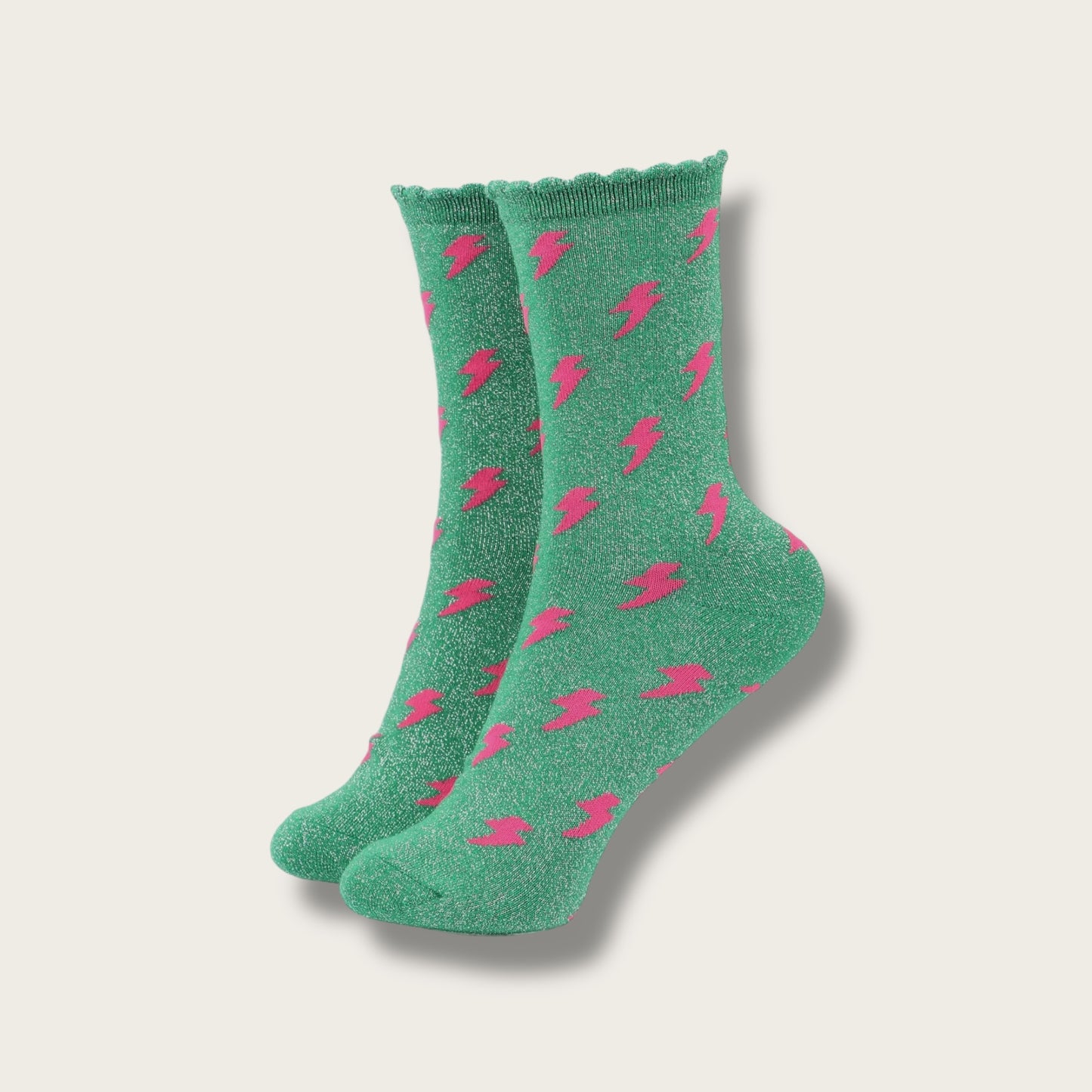 Lightning Bolt Green/Pink Women’s Socks