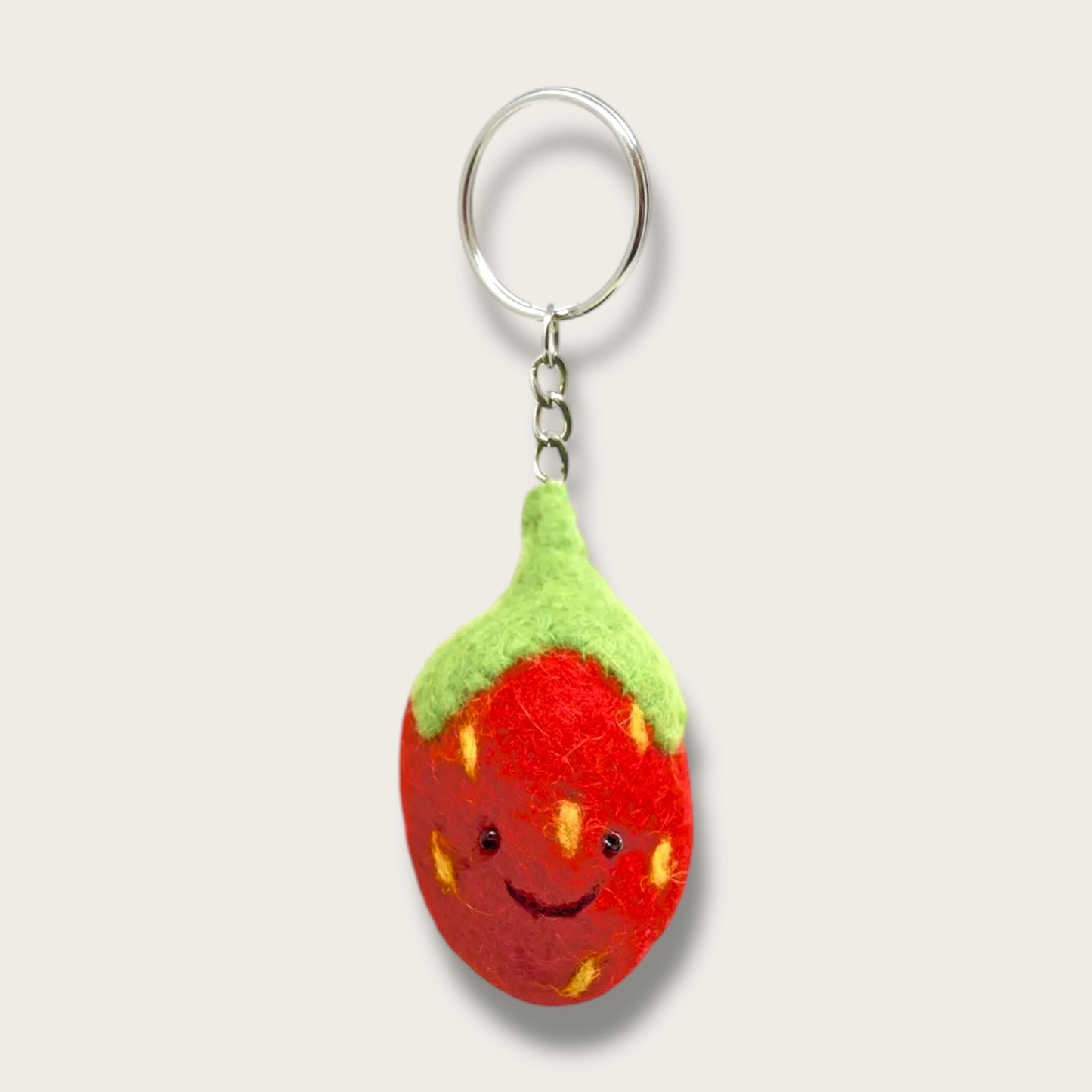 Strawberry Handmade Felt Keychain