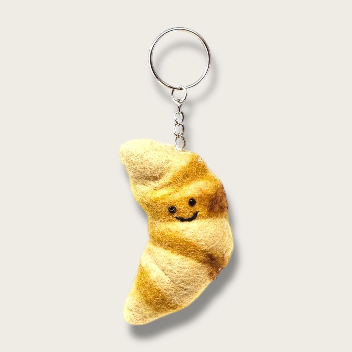 Croissant Handmade Felt Keychain