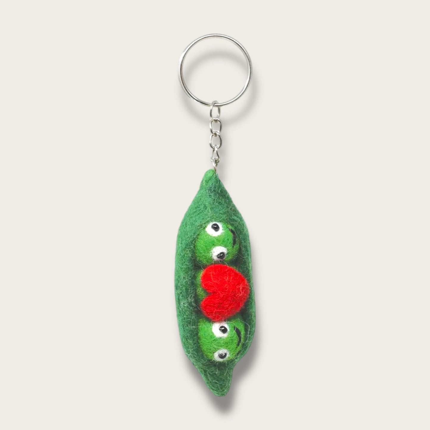 Peas Handmade Felt Keychain