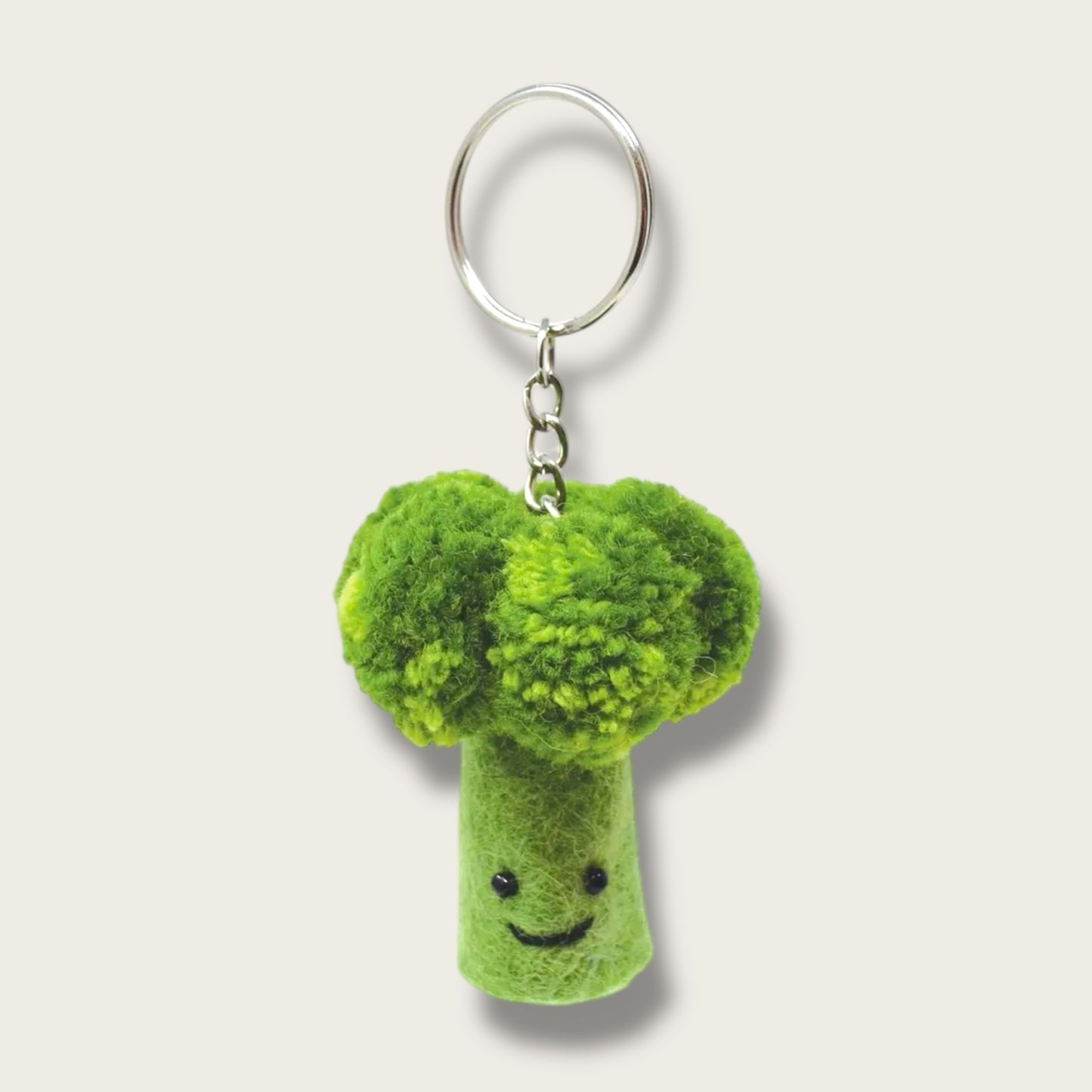 Broccoli Handmade Felt Keychain