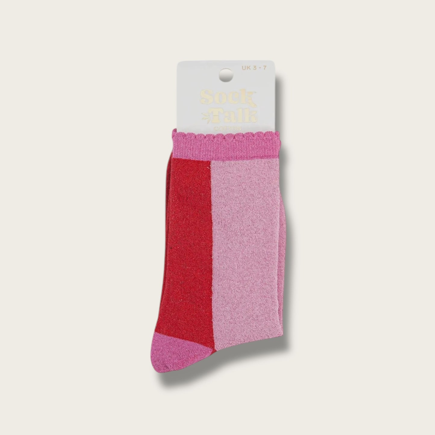 Glitter Socks - Red/Pink, Colour Block