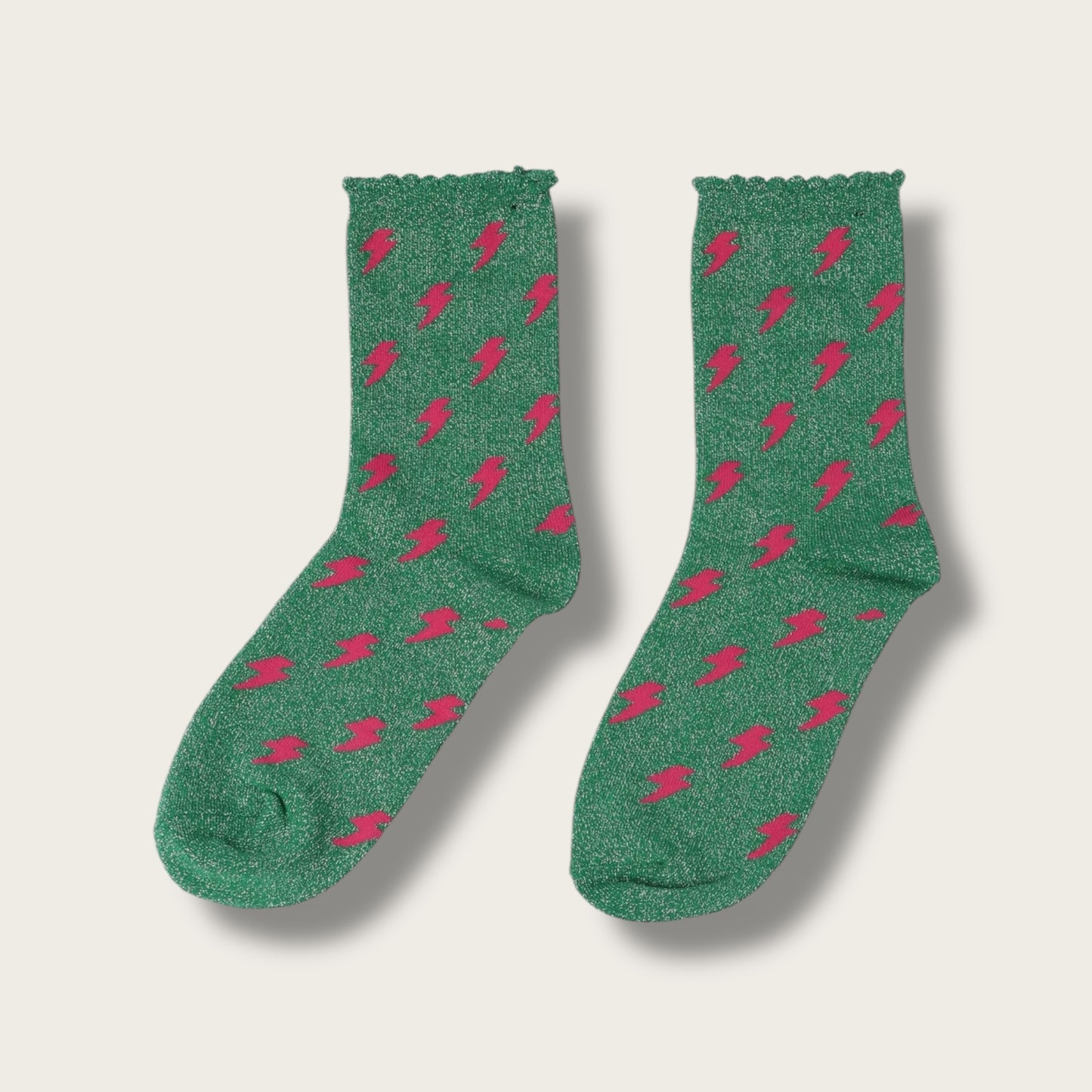 Lightning Bolt Green/Pink Women’s Socks