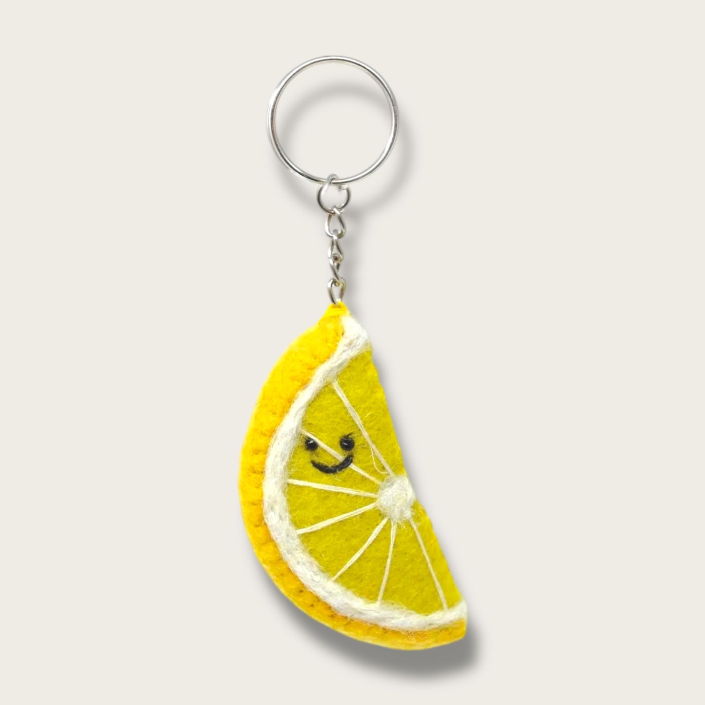 Lemon Handmade Felt Keychain