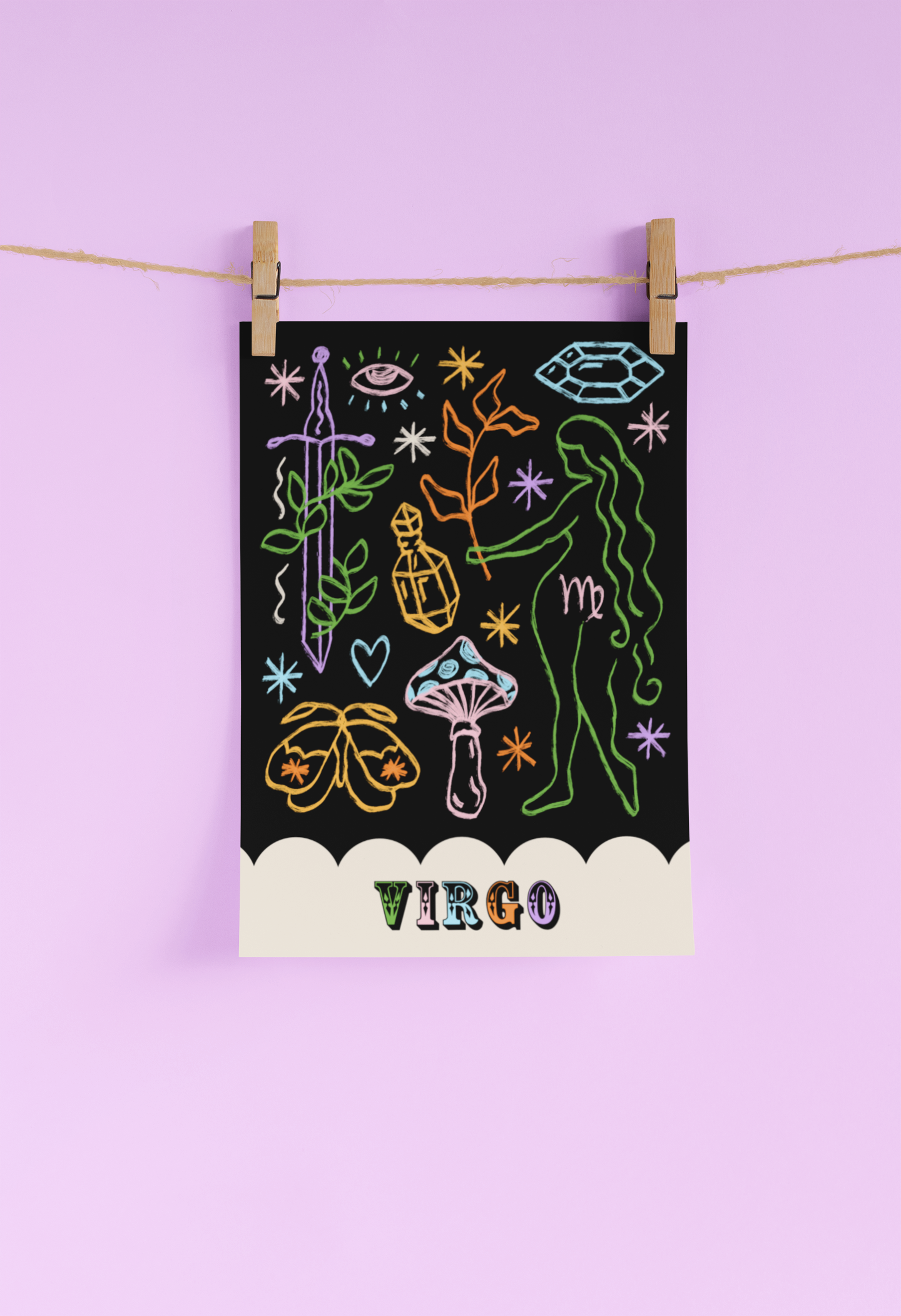 Virgo Zodiac Print A4