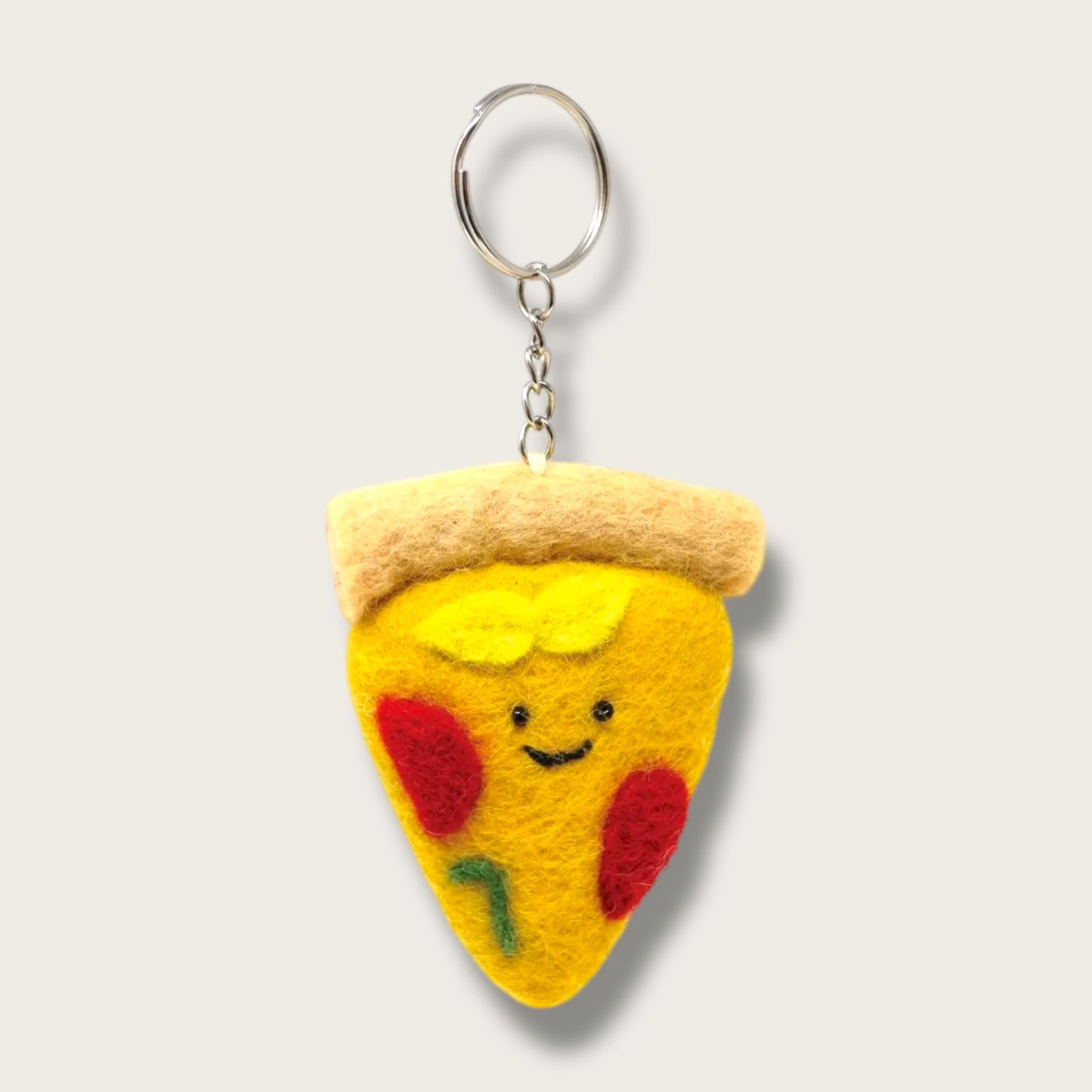 Pizza Handmade Felt Keychain