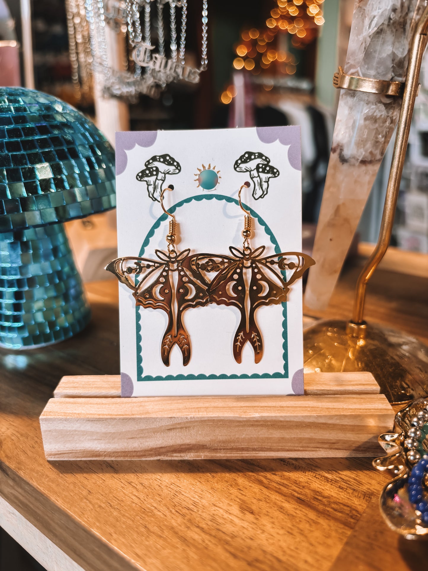 Golden Moth Earrings