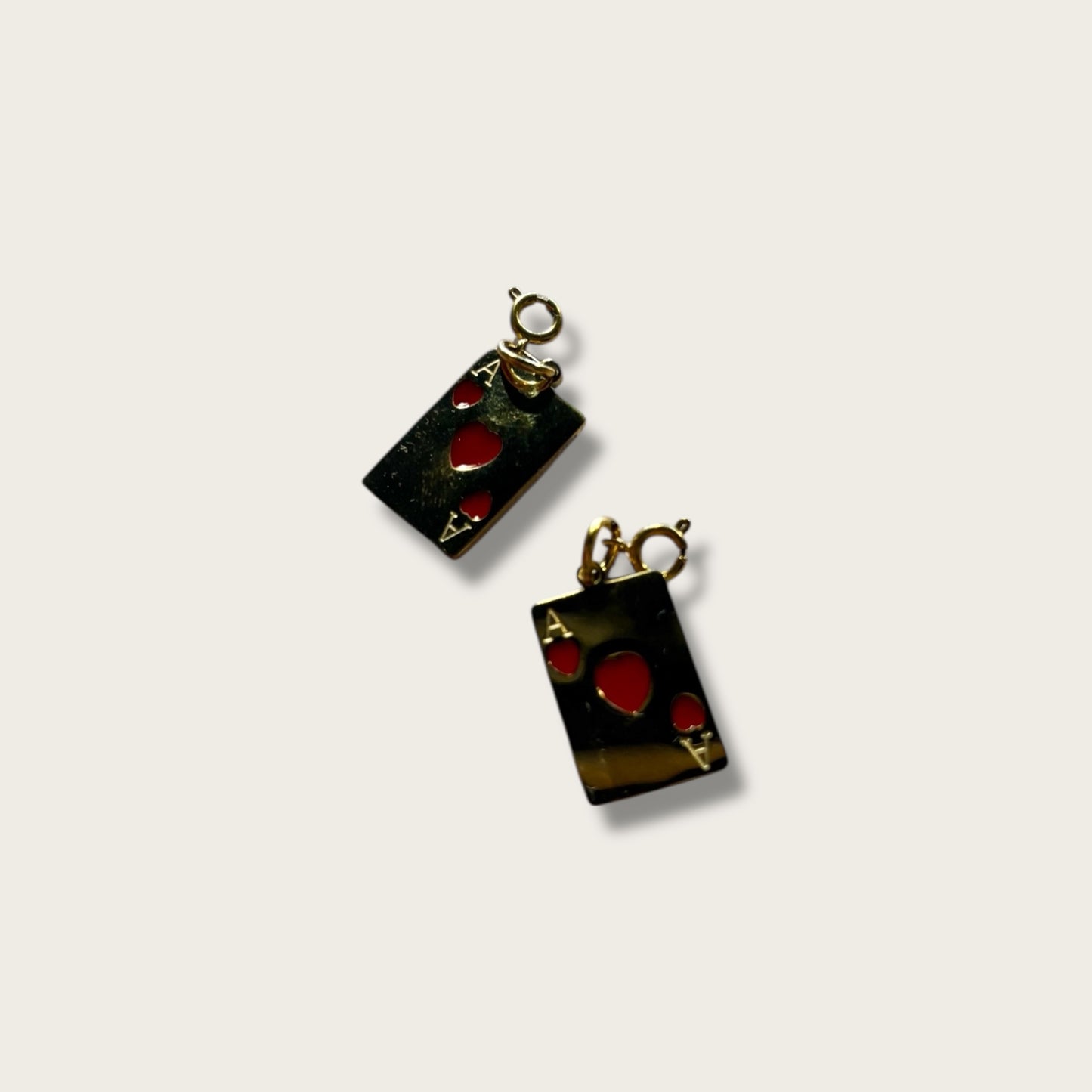 Ace Of Hearts Charm 1pc - 18k Gold Plated