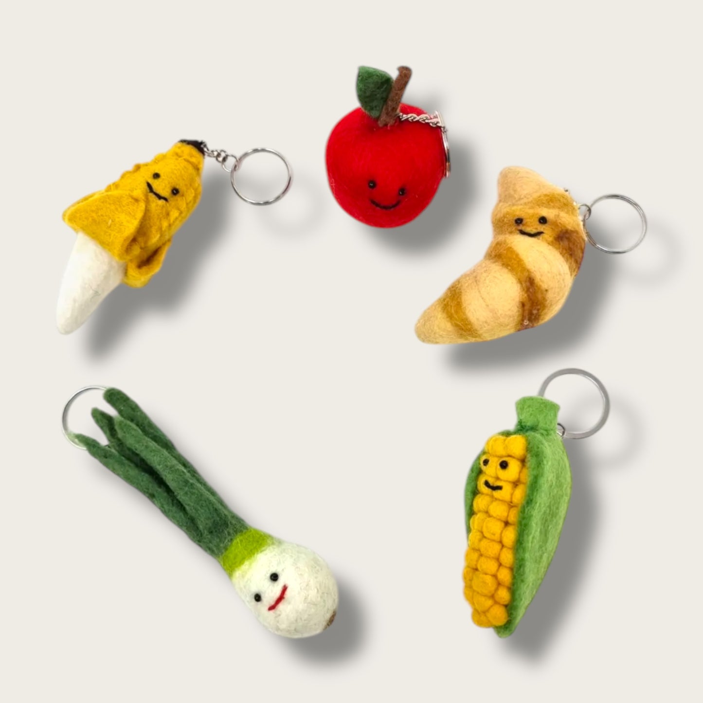 Spring Onion Handmade Felt Keychain