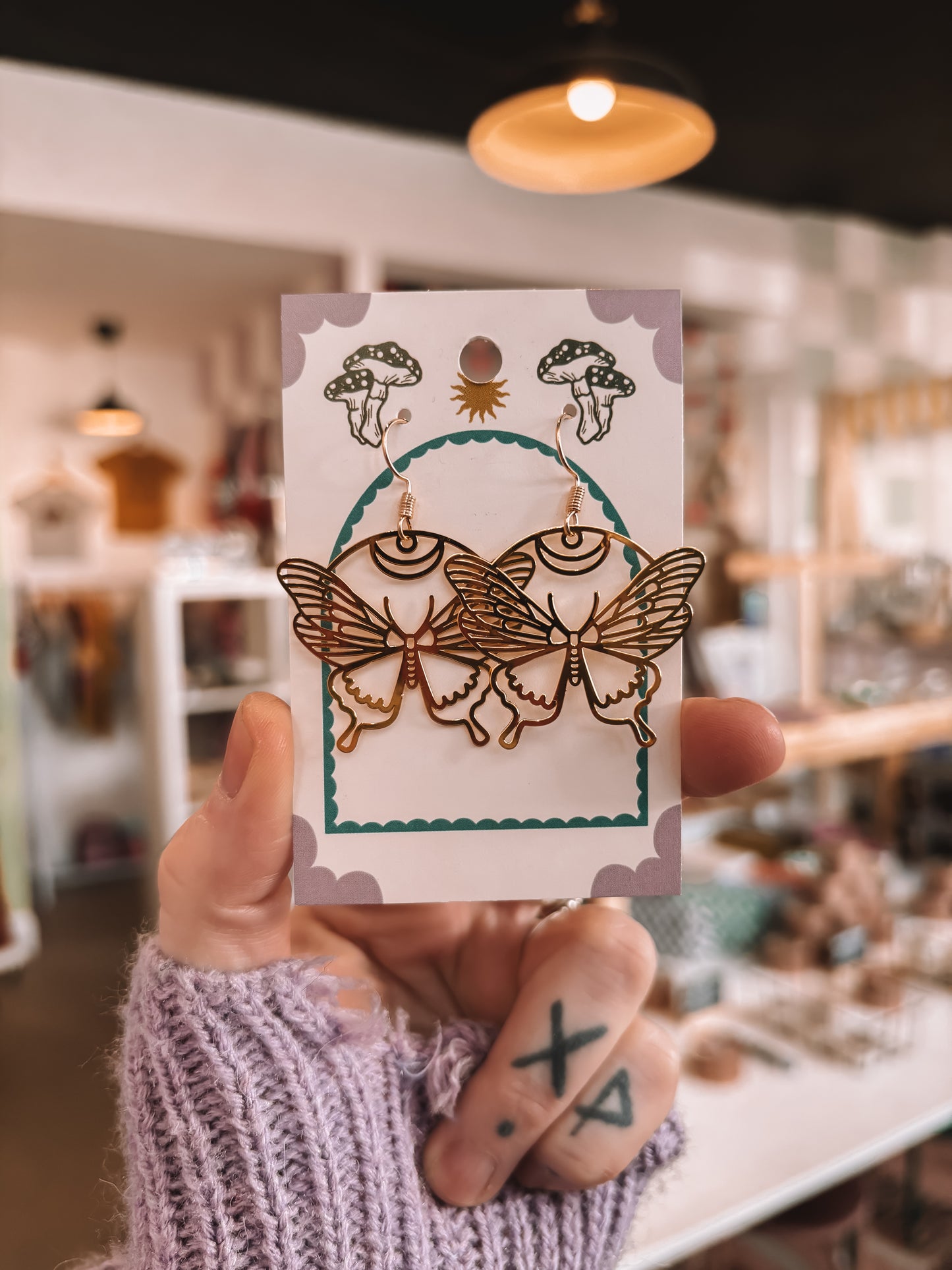 Golden Butterfly Earrings