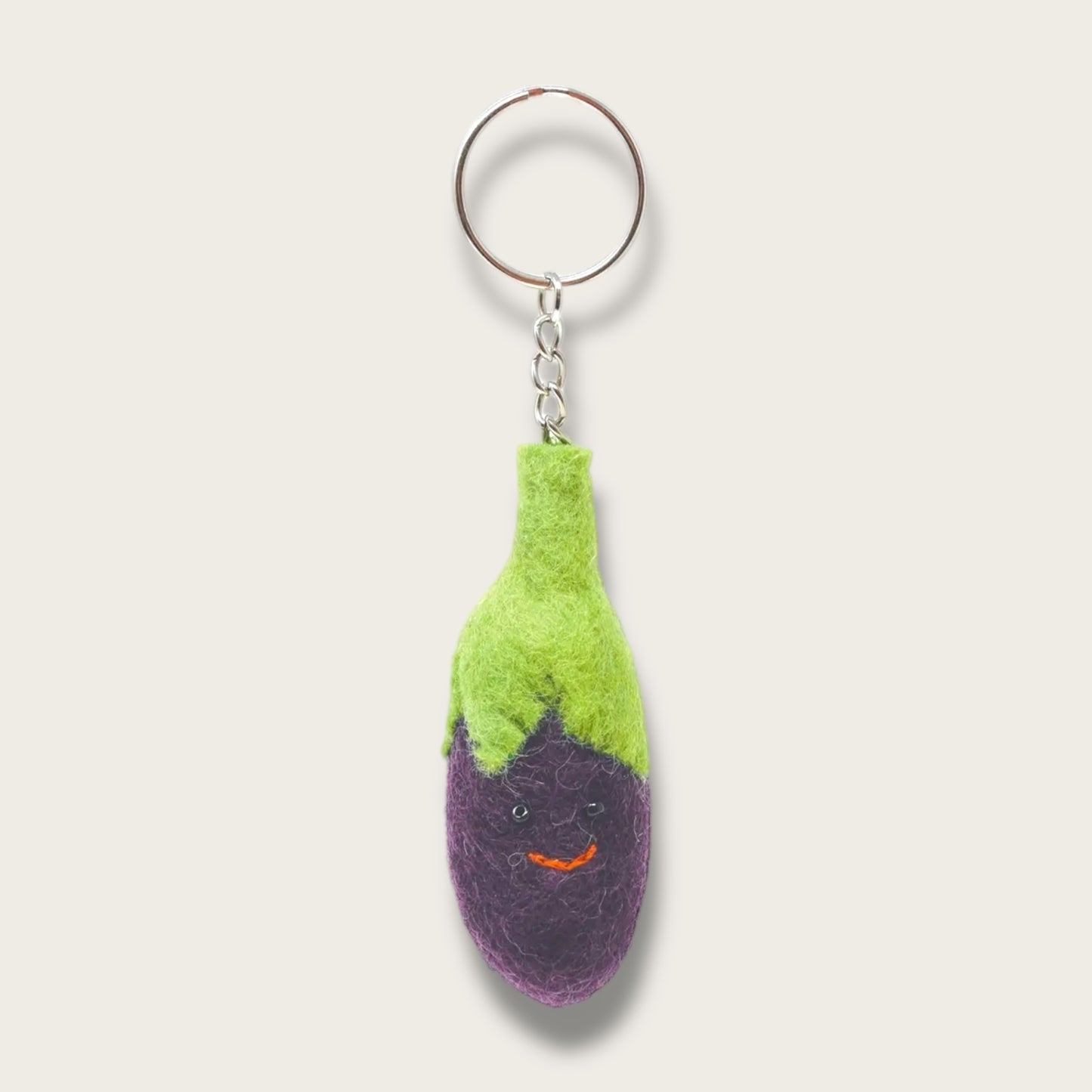 Aubergine Handmade Felt Keychain