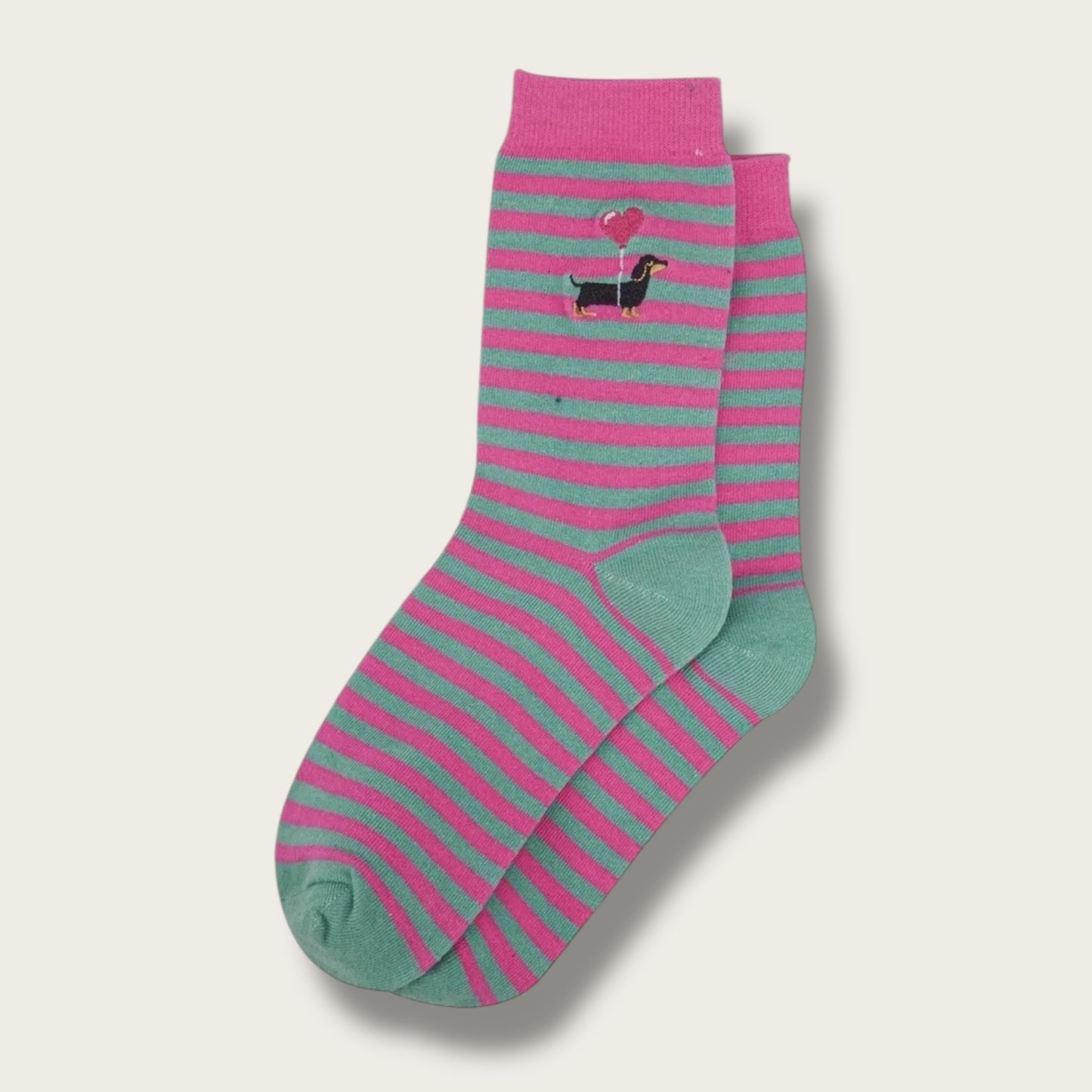 Women's Embroidered Socks - Sausage Dog