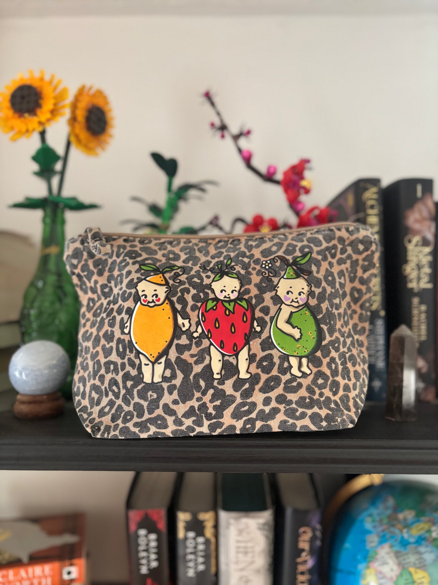 Fruit Kewpies Leopard Print Pouch