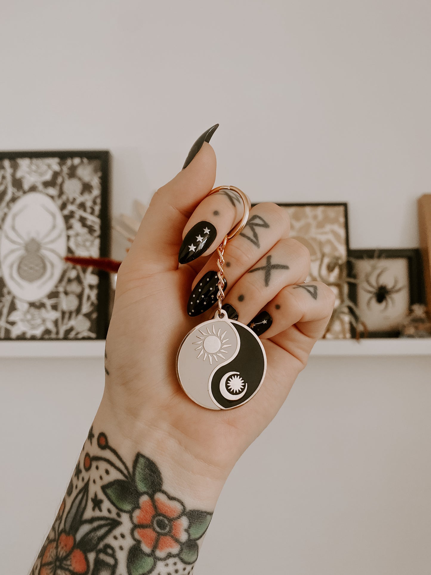Sun & Moon Yin Yang Keychain
