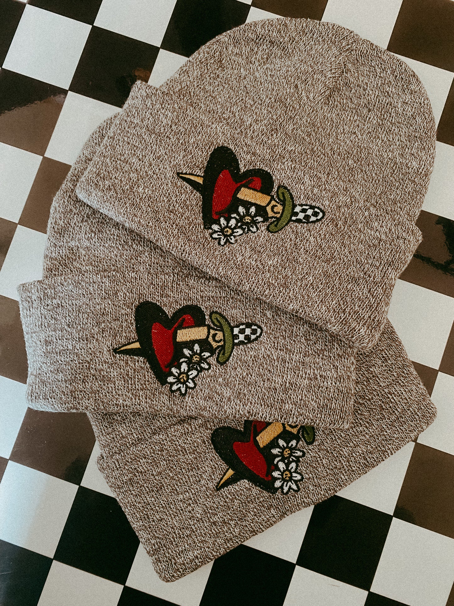 Dagger Embroidered Beanie