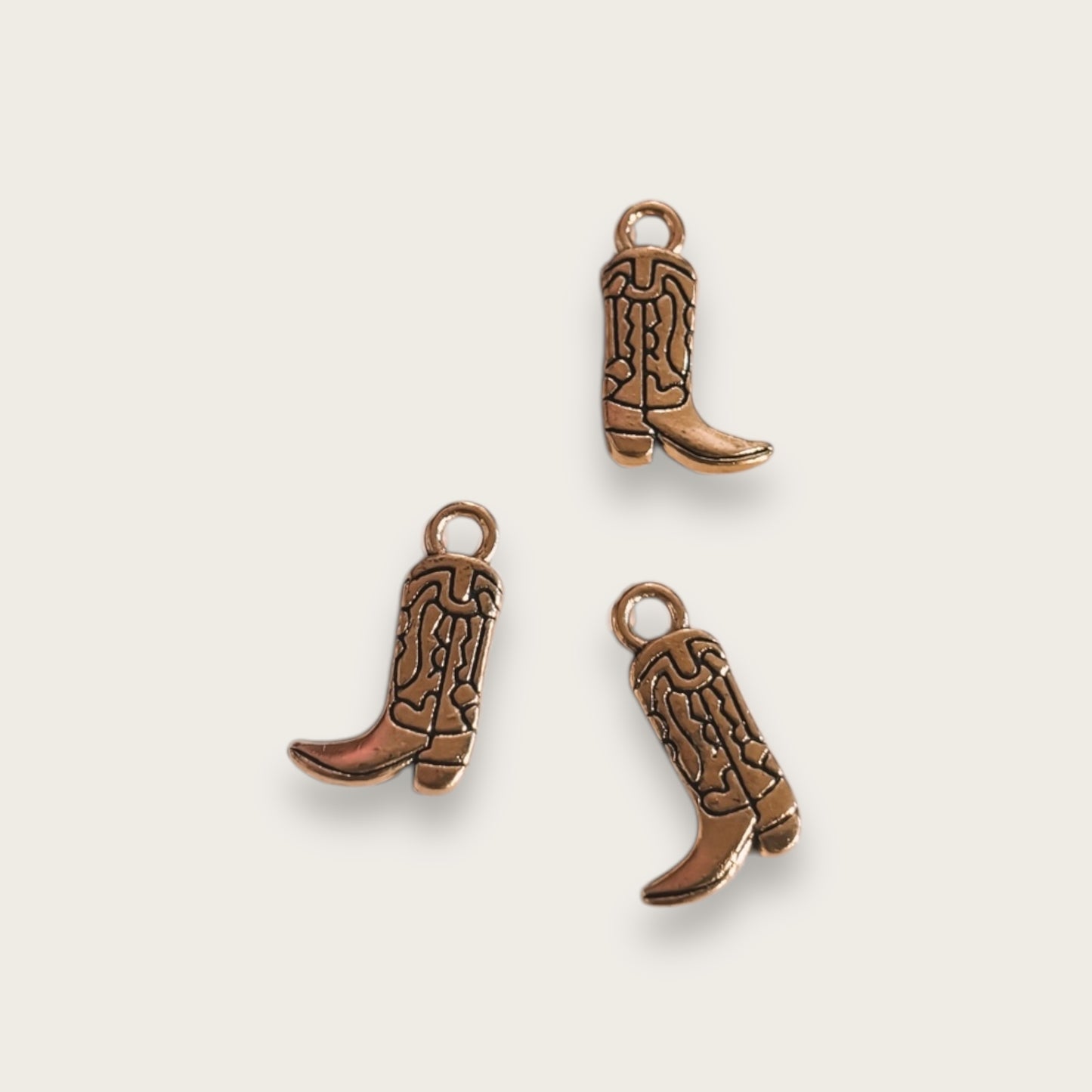 Cowboy Boot (Meduim) Charm 1pc - Gold Tone