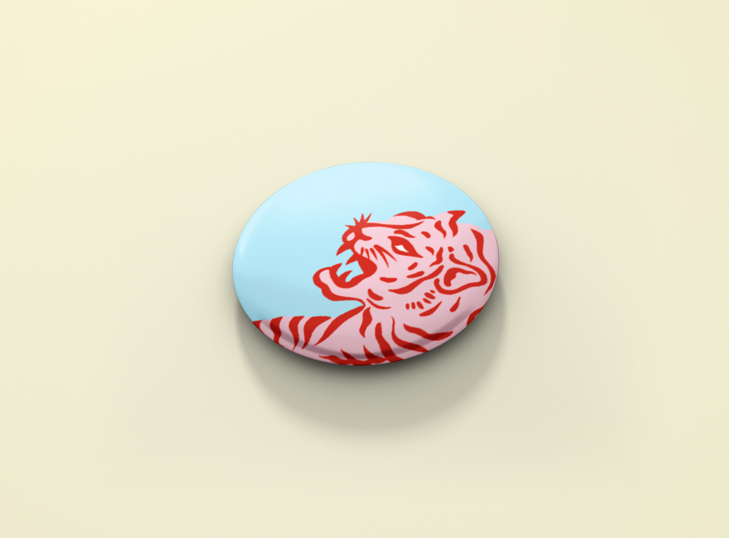 Tiger - Blue Button Badge