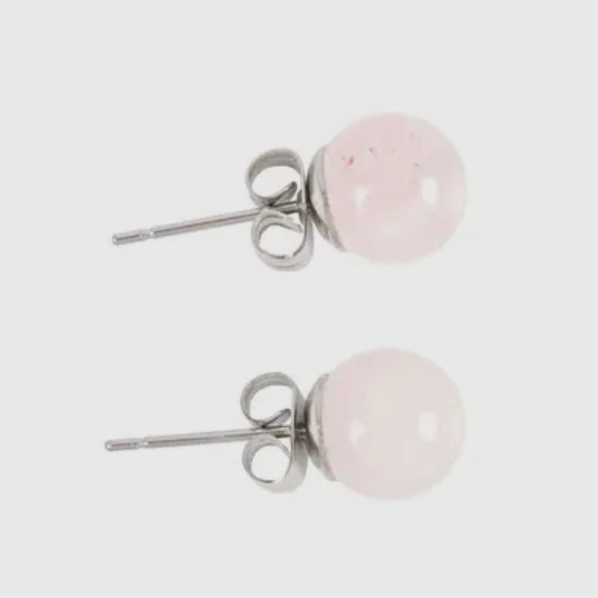 Rose Quartz Crystal Stud Earrings