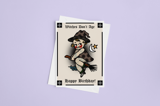 Witches Don’t Age Birthday Kewpie Greeting Card