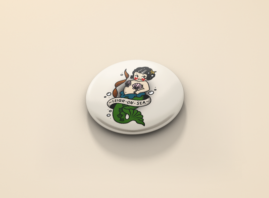 Mermaid - Leigh-On-Sea Button Badge