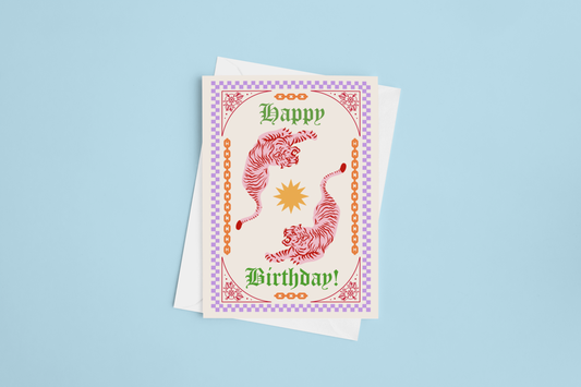 Happy Birthday Tiger Greeting Card