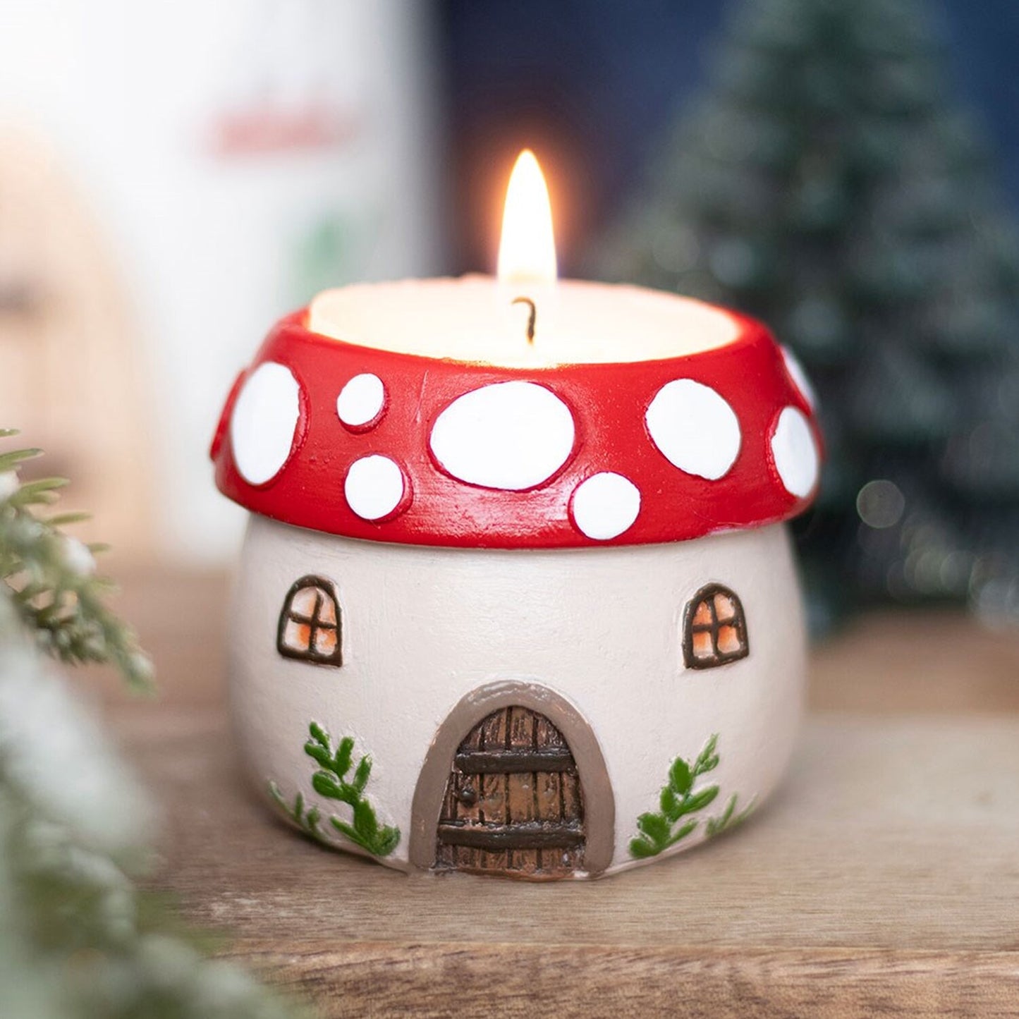 Mushroom House Tea Light Holder