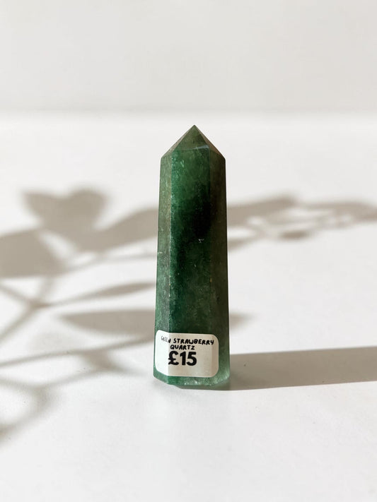 Green Strawberry Quartz Crystal Tower