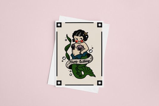Birthday Kewpie Mermaid Greeting Card