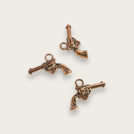 Pistol Charm 1pc - Gold Tone