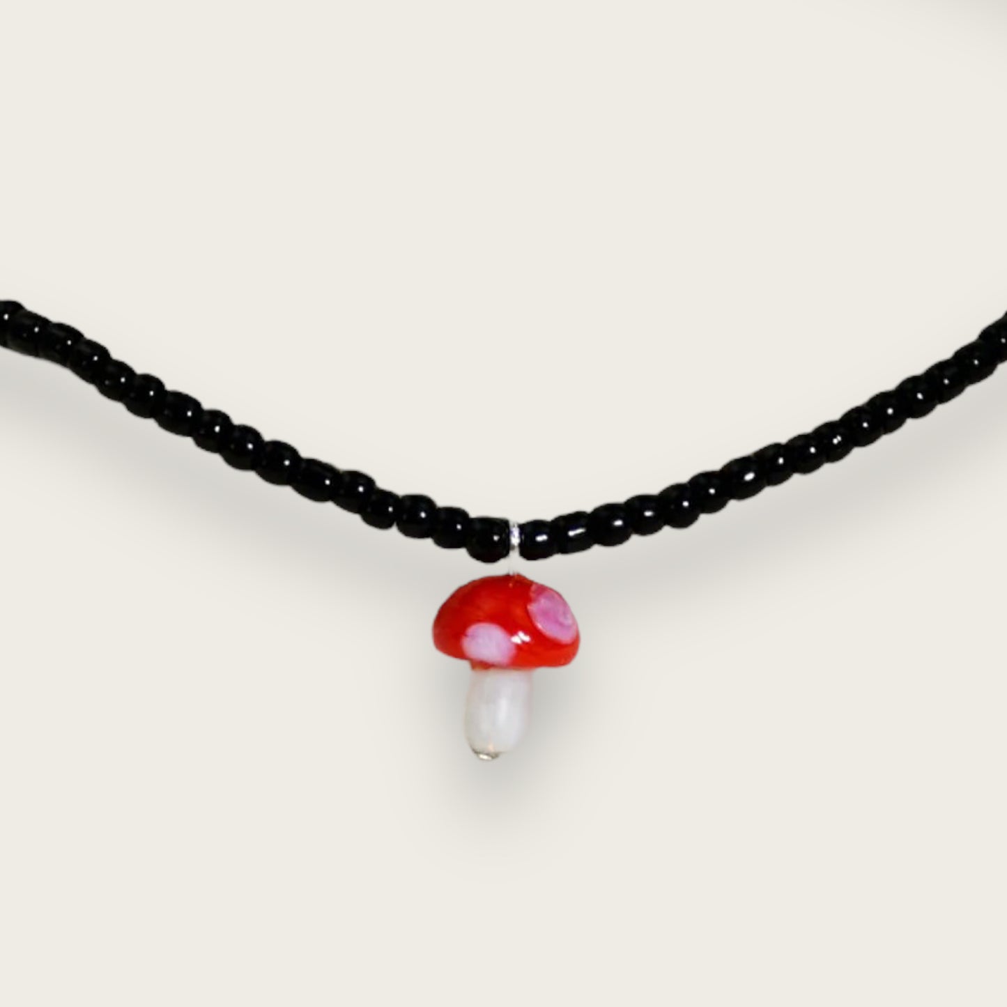 Mushroom Beaded Necklace