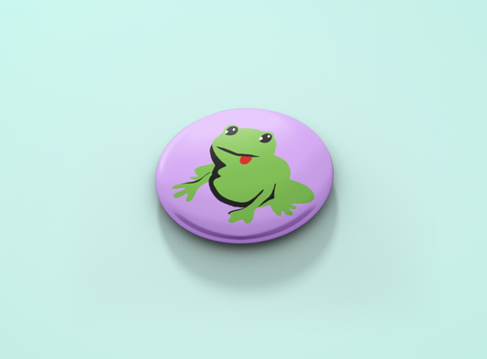 Frog - Purple Button Badge