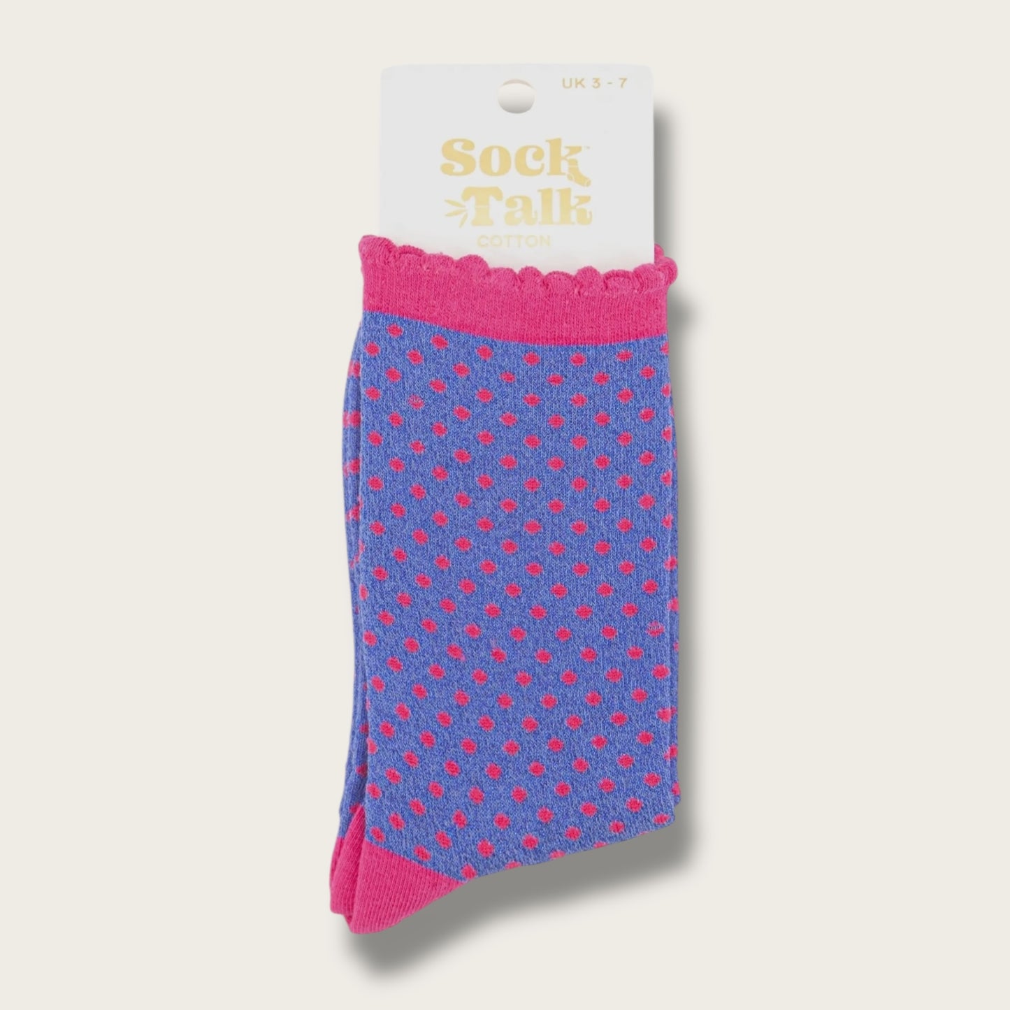 Women Cotton Glitter Socks Polka Dot Spots in Purple & Pink