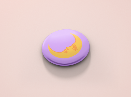 Moon - Purple Button Badge