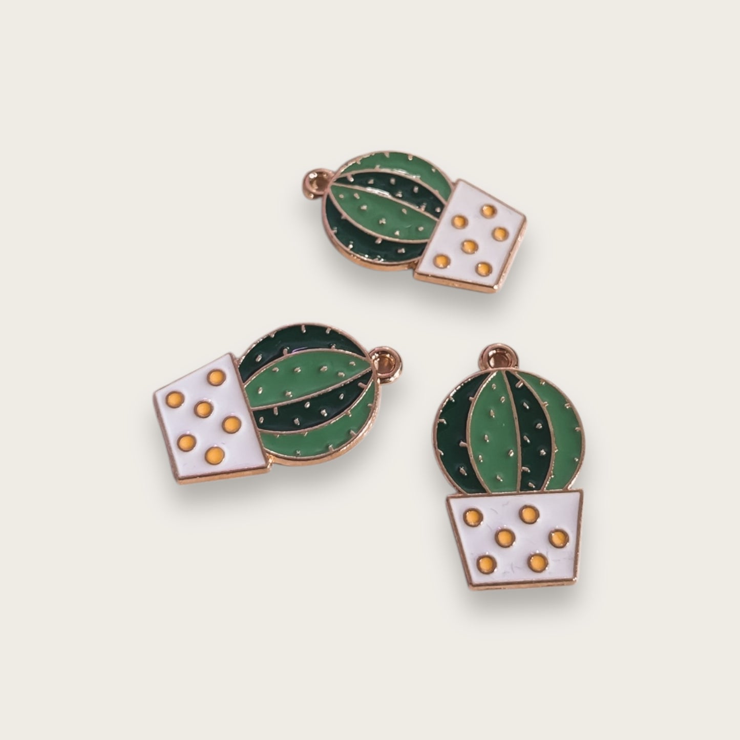 Cactus Charm 1pc - Gold Tone