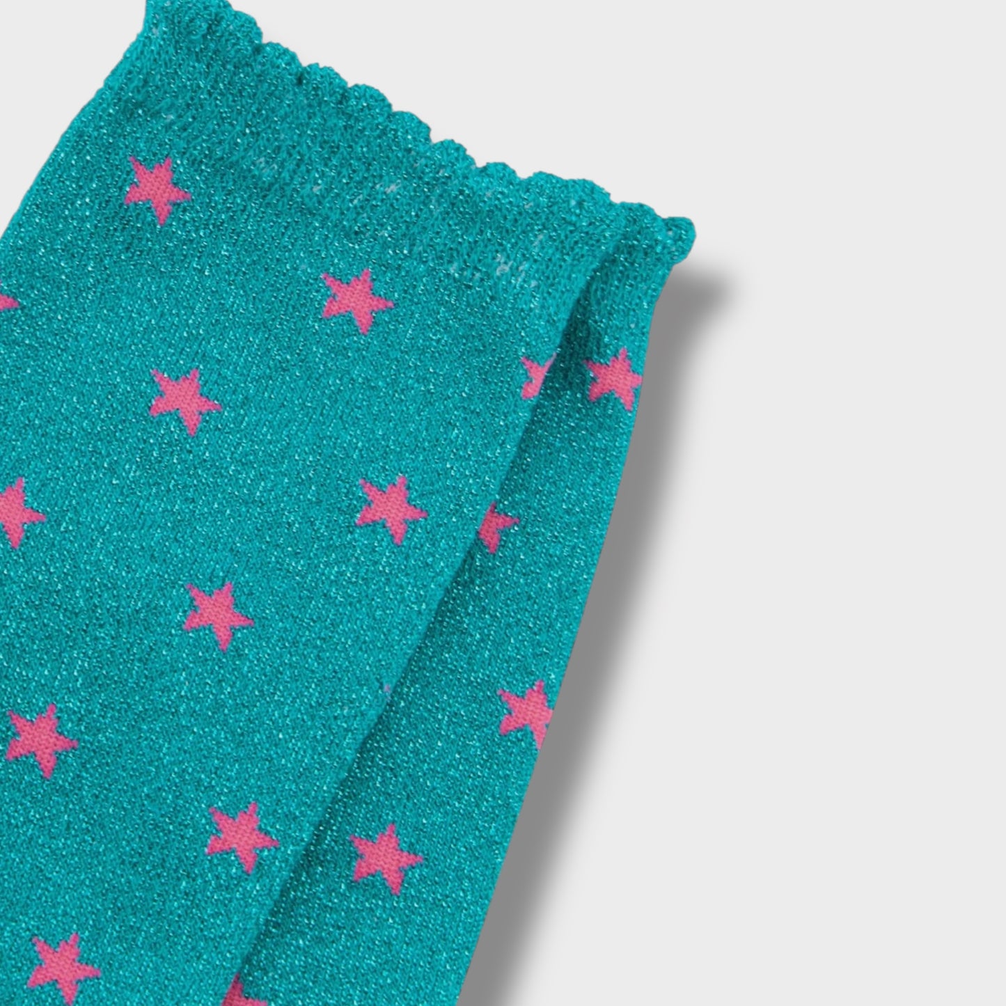Womens Star Print Cotton Glitter Socks in Blue