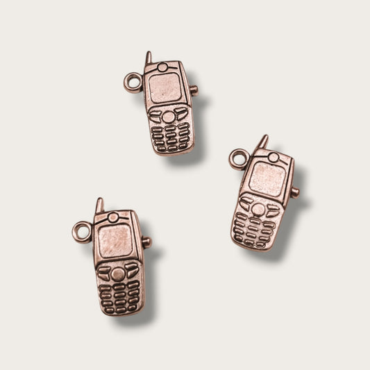Mobile Phone Charm 1pc - Silver Tone