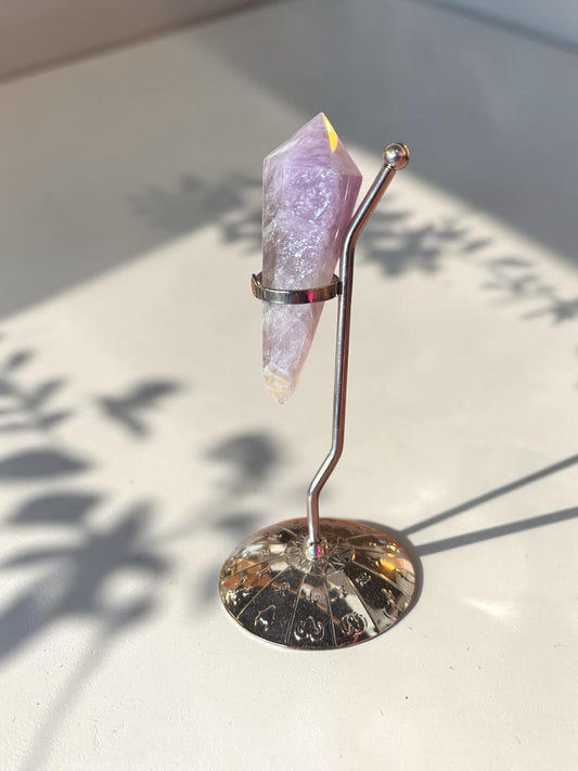 Amethyst Crystal Wand with zodiac stand