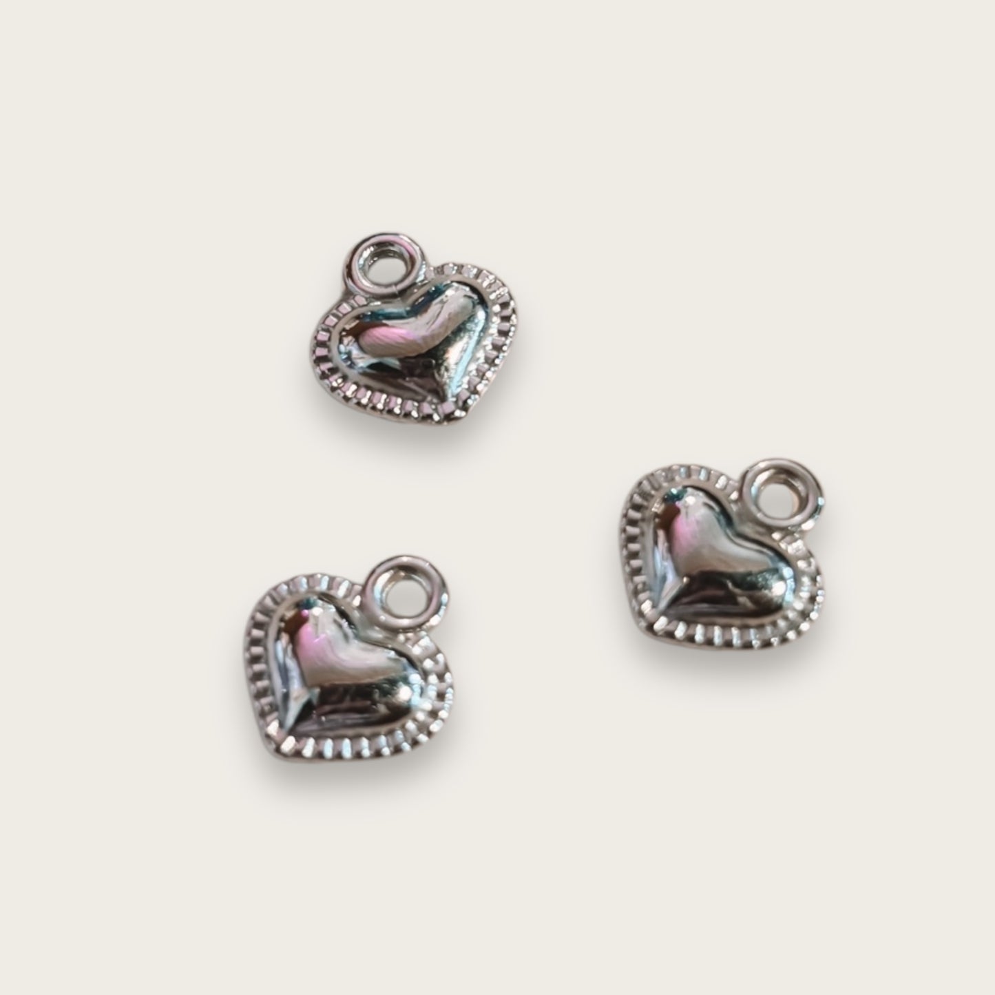 Heart Charm 1pc - Silver Tone