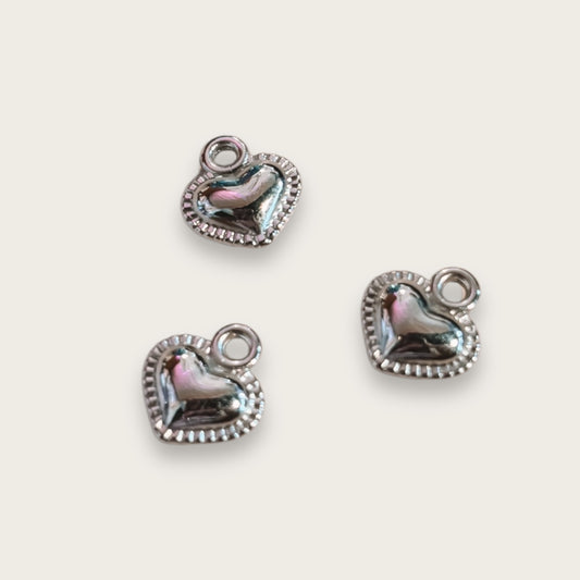 Heart Charm 1pc - Silver Tone