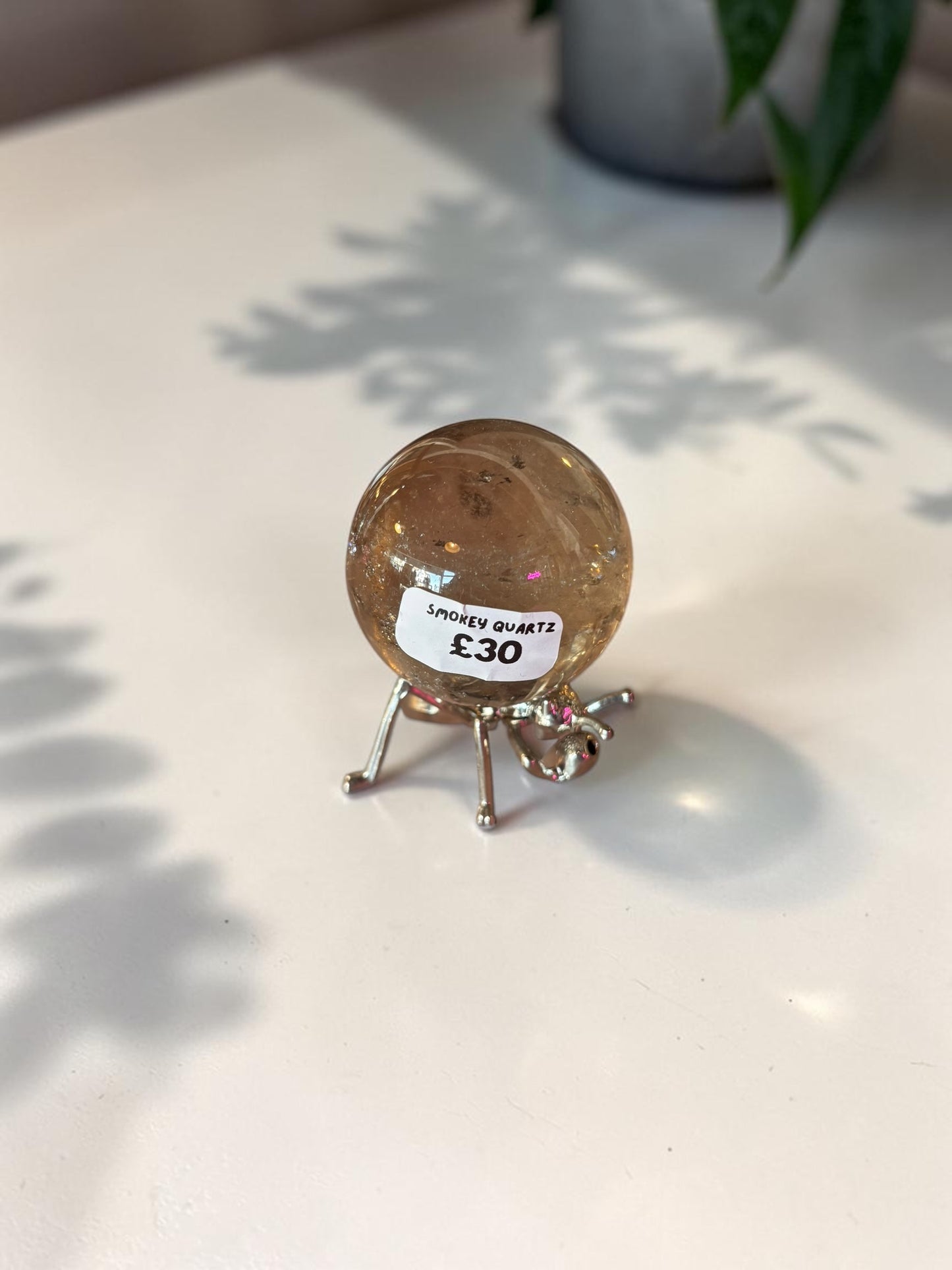 Smokey Quartz Crystal Sphere with stand